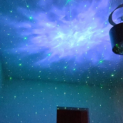 room ceiling with Keilini Astronaut Galaxy Projector